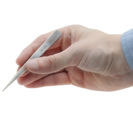 Amscope High Precision 4 1/4 in. Straight Fine Point Tweezers TW-056-05PK